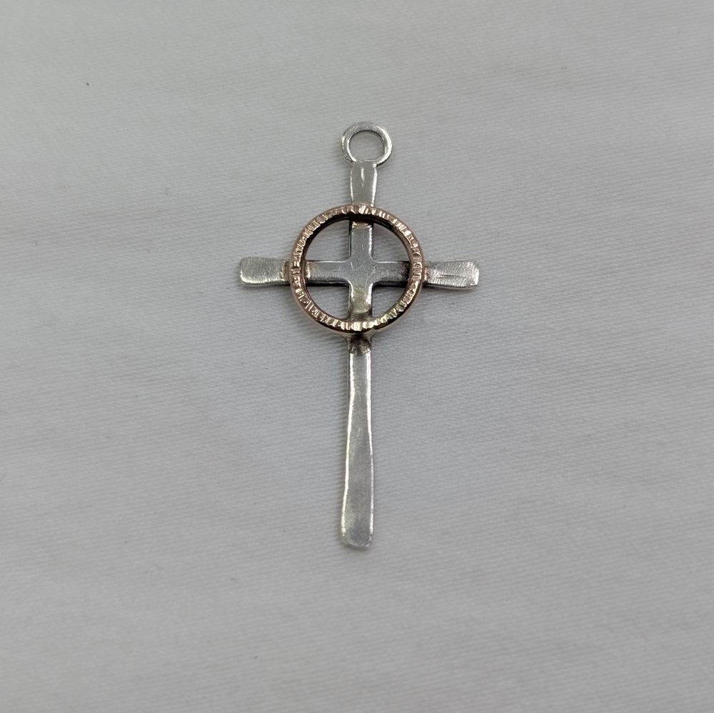 Vintage Sterling Celtic Cross Pendant Charm - 925 Silver Estate Jewelry - Picture 3 of 7